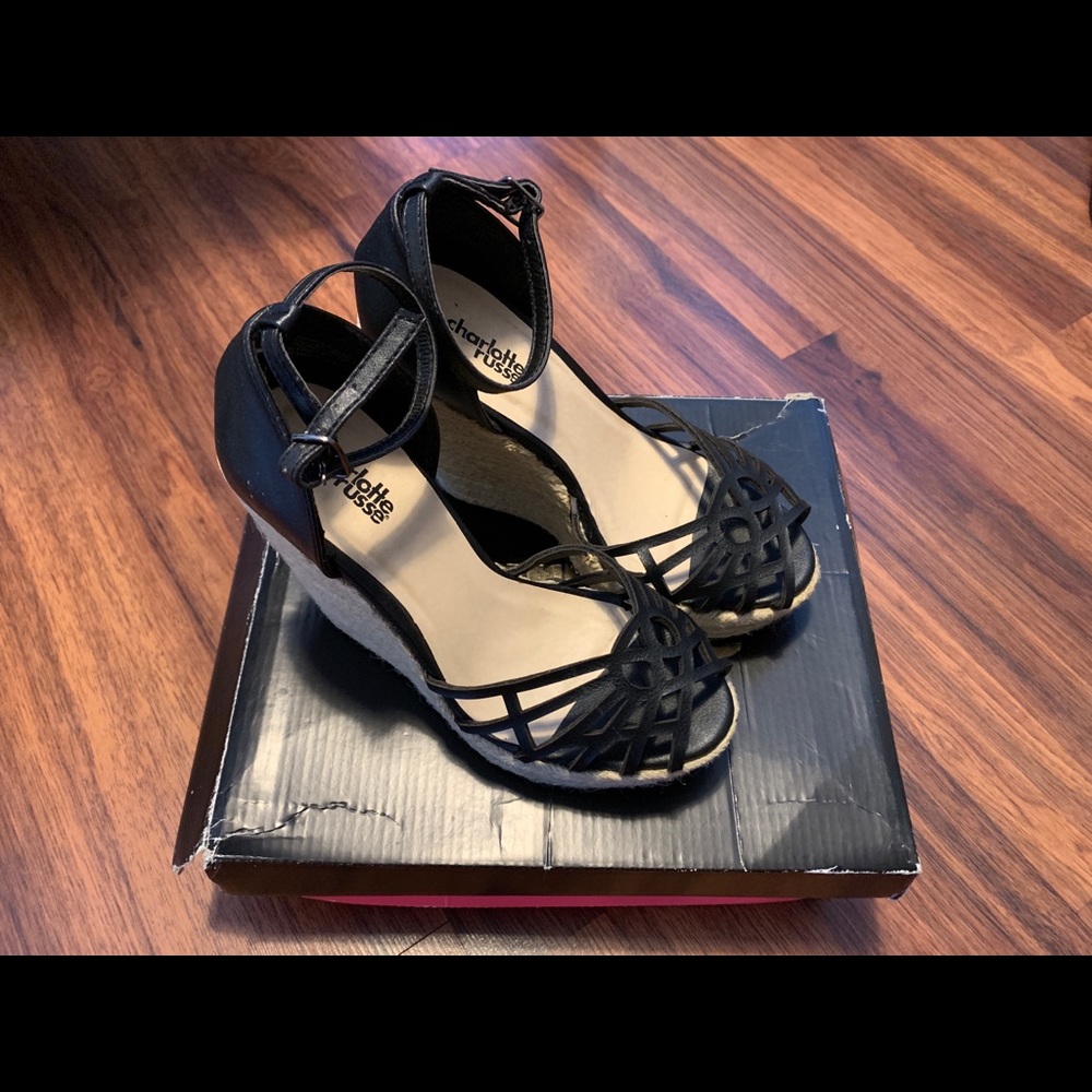 Charlotte Russe Black Platform Open Toe High Heel